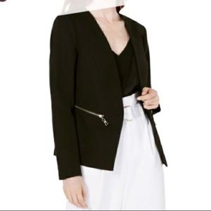 Elizabeth and James Black Open Zipper Blazer